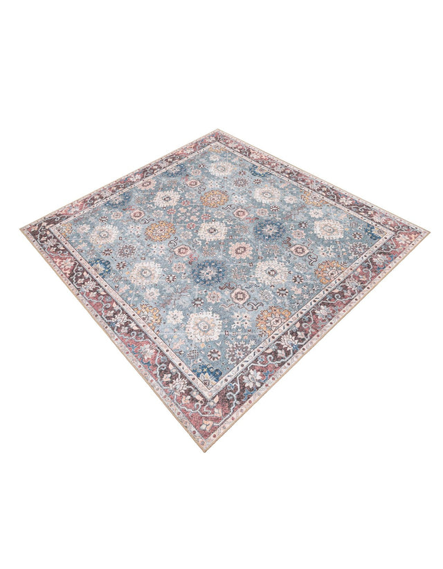 Washable Green 7' 10 x 7' 10 Timeless Square Area Rug Easy to Clean Stain Resistant & Durable Traditional Classic Vintage Design Carpet for Sale at Rug Engine