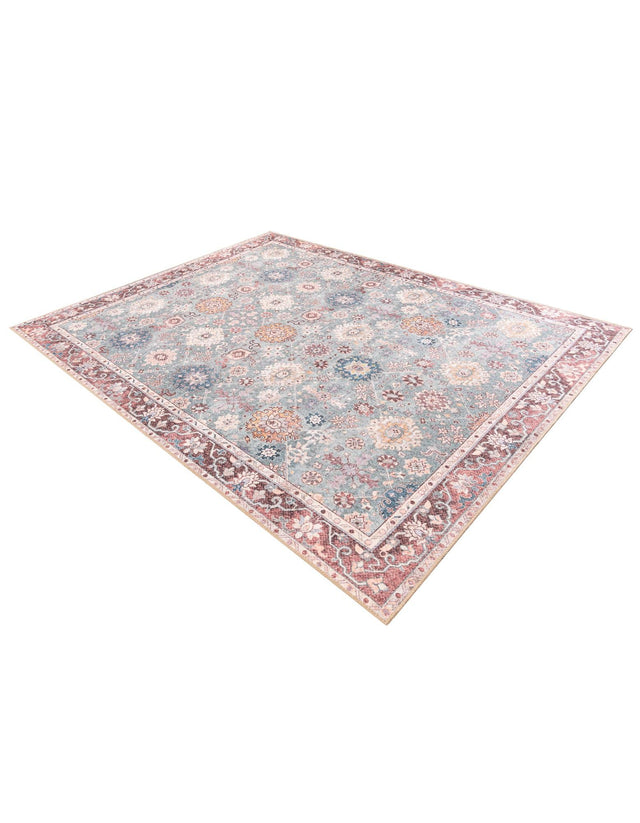 Washable Green 7' 10 x 10' Timeless Rectangle Area Rug Easy to Clean Stain Resistant & Durable Traditional Classic Vintage Design Carpet for Sale at Rug Engine