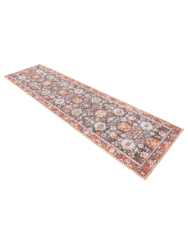 Washable Navy Blue 2' 7 x 10' Timeless Runner Area Rug Easy to Clean Stain Resistant & Durable Traditional Classic Vintage Design Carpet for Sale at Rug Engine