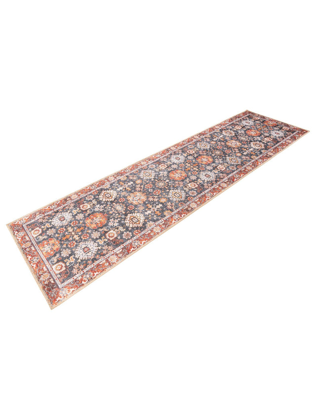 Washable Navy Blue 2' 7 x 10' Timeless Runner Area Rug Easy to Clean Stain Resistant & Durable Traditional Classic Vintage Design Carpet for Sale at Rug Engine