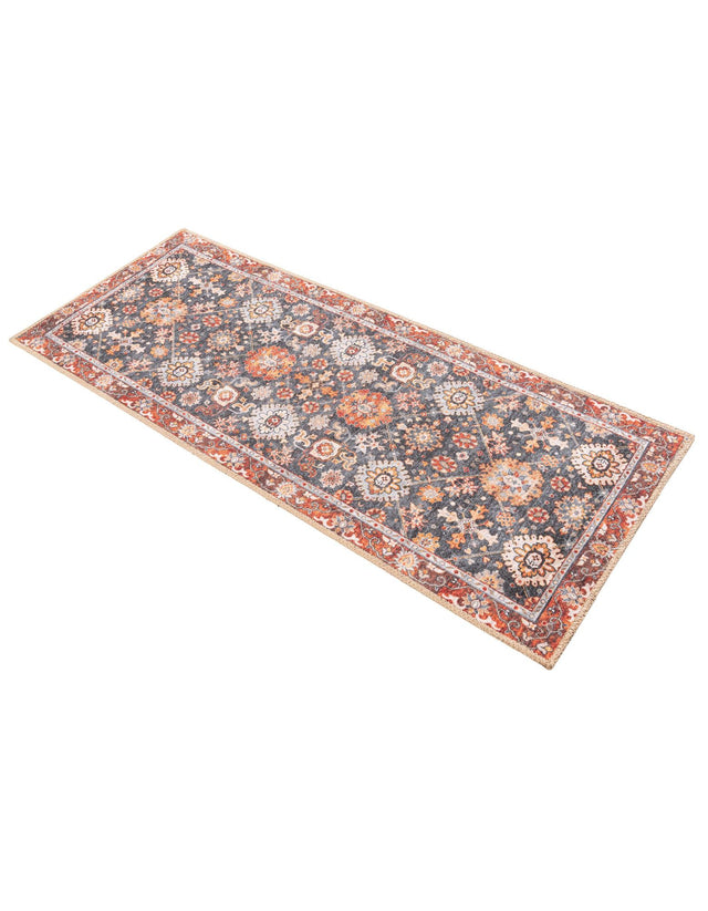 Washable Navy Blue 2' x 5' 1 Timeless Runner Area Rug Easy to Clean Stain Resistant & Durable Traditional Classic Vintage Design Carpet for Sale at Rug Engine