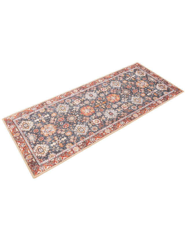 Washable Navy Blue 2' x 5' 1 Timeless Runner Area Rug Easy to Clean Stain Resistant & Durable Traditional Classic Vintage Design Carpet for Sale at Rug Engine