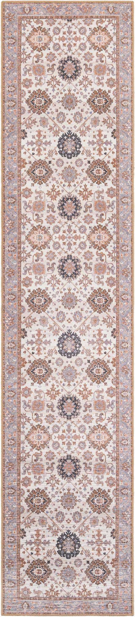 Washable Ivory 2' 7 x 12' Timeless Runner Area Rug Easy to Clean Stain Resistant & Durable Traditional Classic Vintage Design Carpet for Sale at Rug Engine