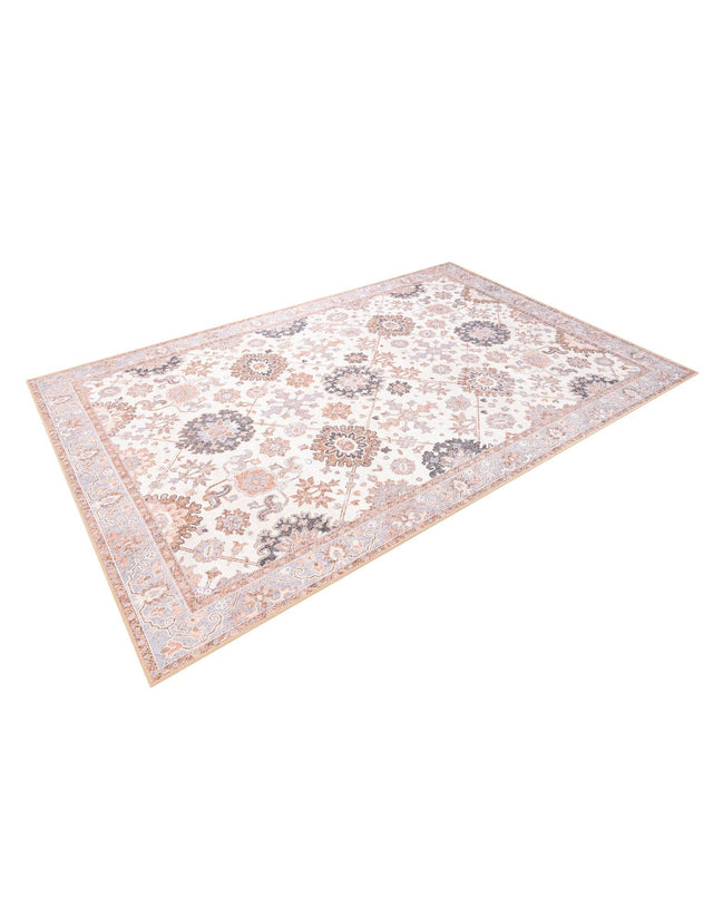 Washable Ivory 6' 1 x 9' Timeless Rectangle Area Rug Easy to Clean Stain Resistant & Durable Traditional Classic Vintage Design Carpet for Sale at Rug Engine