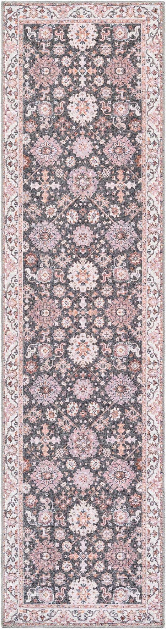 Washable Gray 2' 7 x 10' Timeless Runner Area Rug Easy to Clean Stain Resistant & Durable Traditional Classic Vintage Design Carpet for Sale at Rug Engine