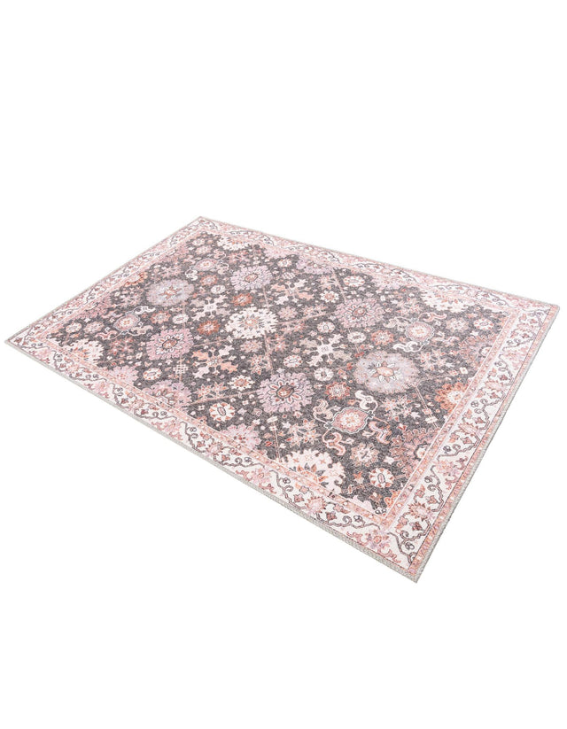 Washable Gray 4' 1 x 6' 1 Timeless Rectangle Area Rug Easy to Clean Stain Resistant & Durable Traditional Classic Vintage Design Carpet for Sale at Rug Engine