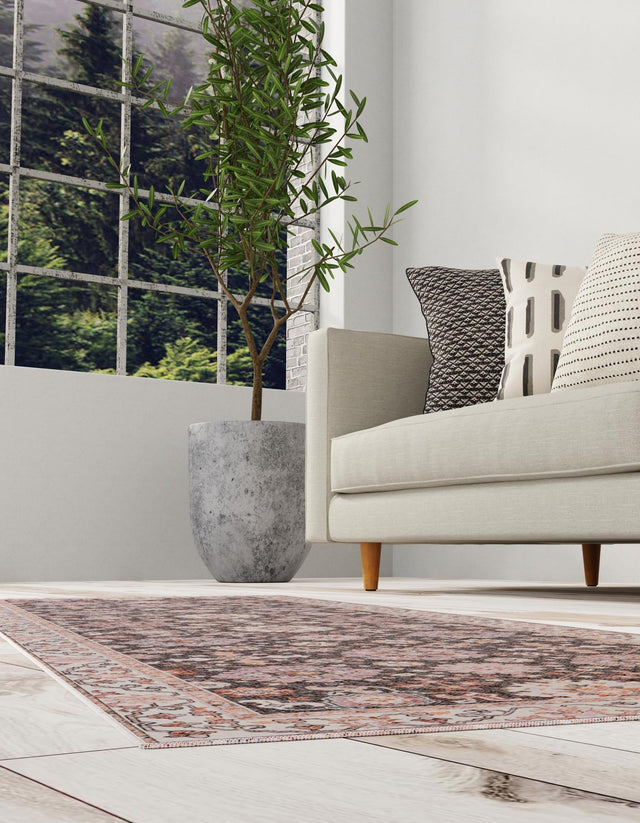 Washable Gray 2' 7 x 12' Timeless Runner Area Rug Easy to Clean Stain Resistant & Durable Traditional Classic Vintage Design Carpet for Sale at Rug Engine