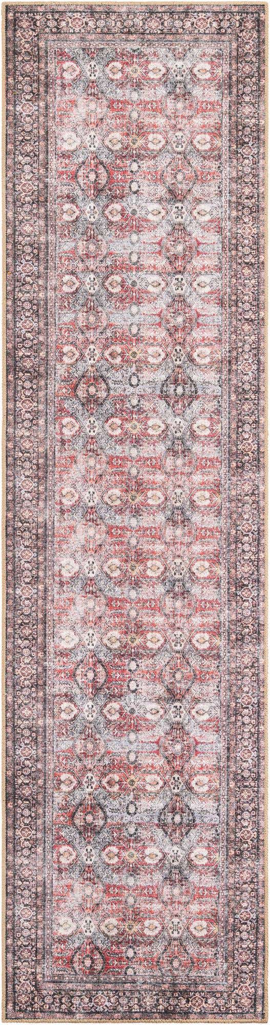 Washable Antique Red 2' 7 x 10' Timeless Runner Area Rug Easy to Clean Stain Resistant & Durable Traditional Classic Vintage Design Carpet for Sale at Rug Engine