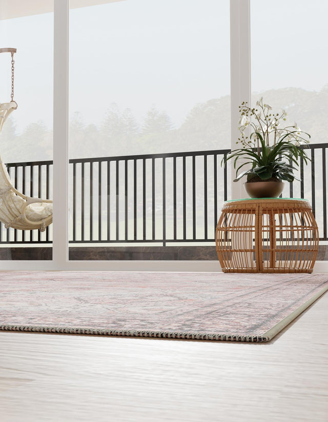 Washable Antique Red 7' 10 x 10' Timeless Rectangle Area Rug Easy to Clean Stain Resistant & Durable Traditional Classic Vintage Design Carpet for Sale at Rug Engine
