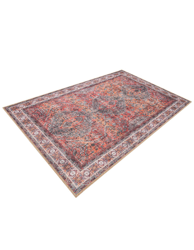 Washable Rust Red 3' 6 x 5' 6 Timeless Rectangle Area Rug Easy to Clean Stain Resistant & Durable Traditional Classic Vintage Design Carpet for Sale at Rug Engine