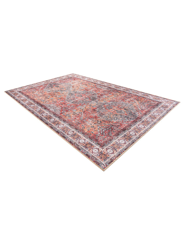 Washable Rust Red 6' 1 x 9' Timeless Rectangle Area Rug Easy to Clean Stain Resistant & Durable Traditional Classic Vintage Design Carpet for Sale at Rug Engine