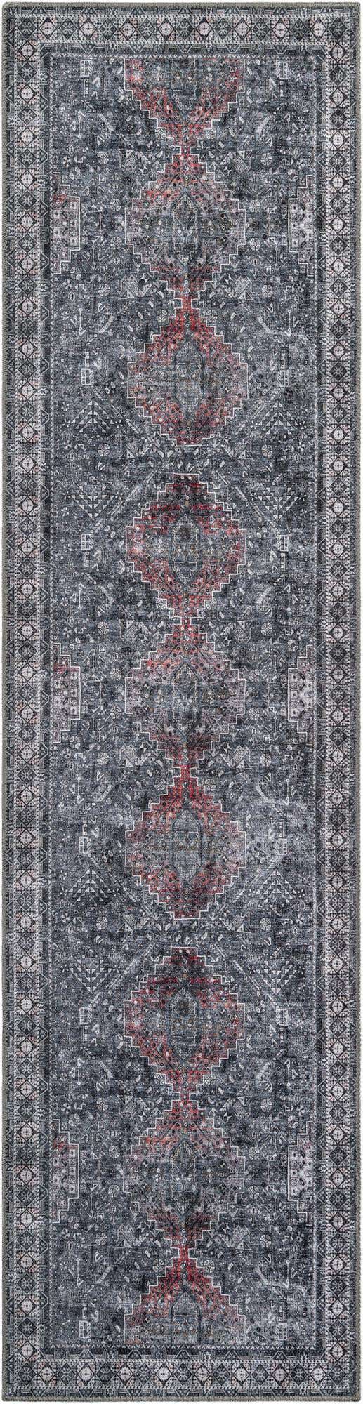 Washable Gray 2' 7 x 10' Timeless Runner Area Rug Easy to Clean Stain Resistant & Durable Traditional Classic Vintage Design Carpet for Sale at Rug Engine