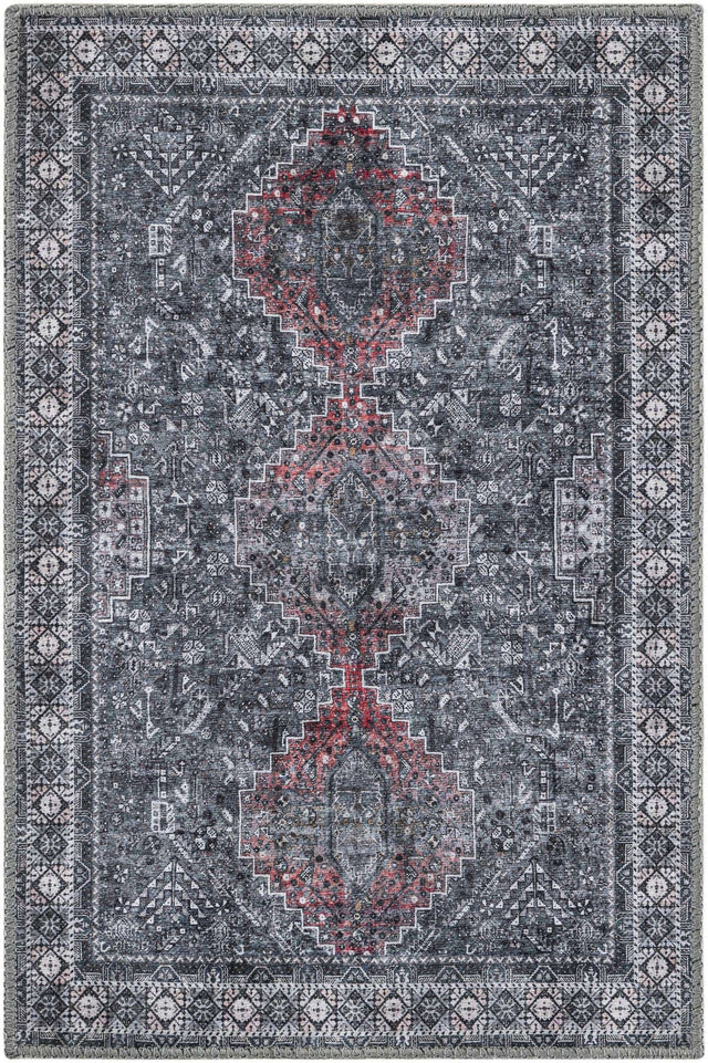 Washable Gray 2' x 3' 1 Timeless Rectangle Area Rug Easy to Clean Stain Resistant & Durable Traditional Classic Vintage Design Carpet for Sale at Rug Engine