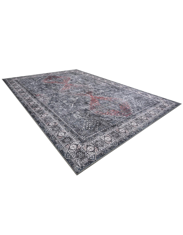 Washable Gray 8' 4 x 12' Timeless Rectangle Area Rug Easy to Clean Stain Resistant & Durable Traditional Classic Vintage Design Carpet for Sale at Rug Engine