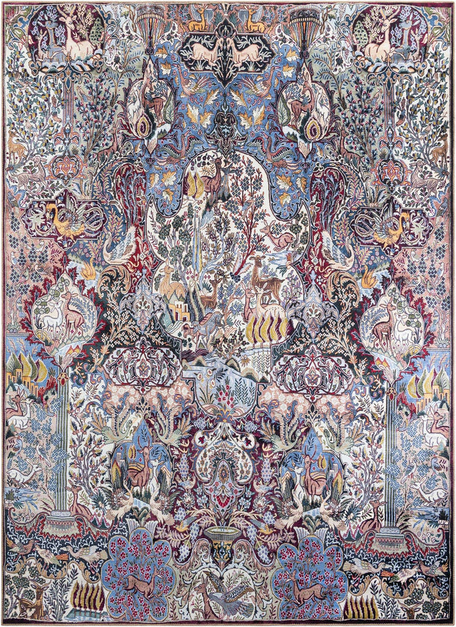 Washable Multicolor 9' 5 x 13' 1 Timeless Rectangle Area Rug Easy to Clean Stain Resistant & Durable Traditional Classic Vintage Design Carpet for Sale at Rug Engine