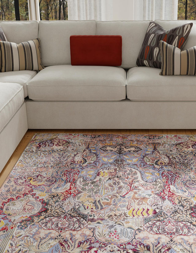 Washable Multicolor 4' 1 x 6' 1 Timeless Rectangle Area Rug Easy to Clean Stain Resistant & Durable Traditional Classic Vintage Design Carpet for Sale at Rug Engine