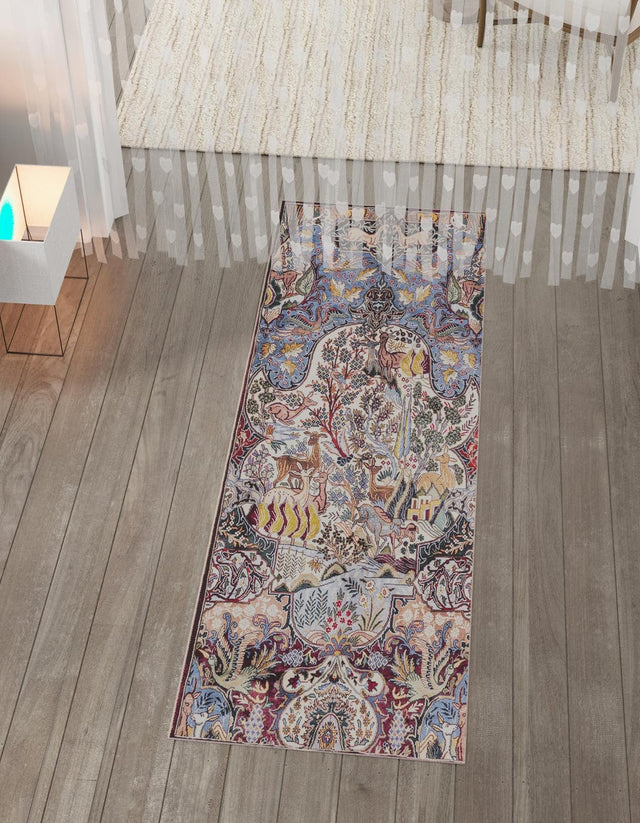 Washable Multicolor 2' 7 x 10' Timeless Runner Area Rug Easy to Clean Stain Resistant & Durable Traditional Classic Vintage Design Carpet for Sale at Rug Engine