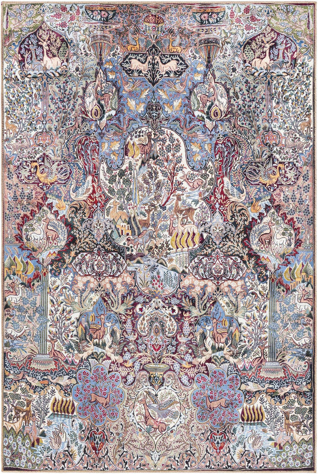 Washable Multicolor 6' 1 x 9' Timeless Rectangle Area Rug Easy to Clean Stain Resistant & Durable Traditional Classic Vintage Design Carpet for Sale at Rug Engine