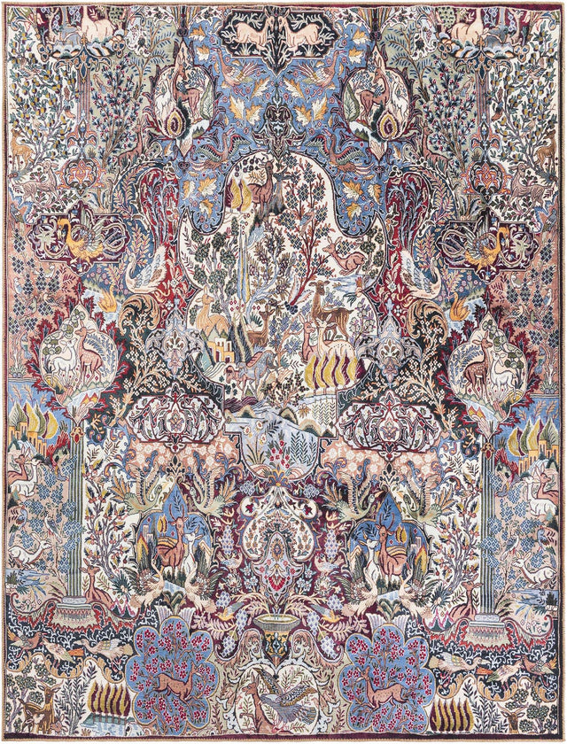 Washable Multicolor 7' 10 x 10' Timeless Rectangle Area Rug Easy to Clean Stain Resistant & Durable Traditional Classic Vintage Design Carpet for Sale at Rug Engine