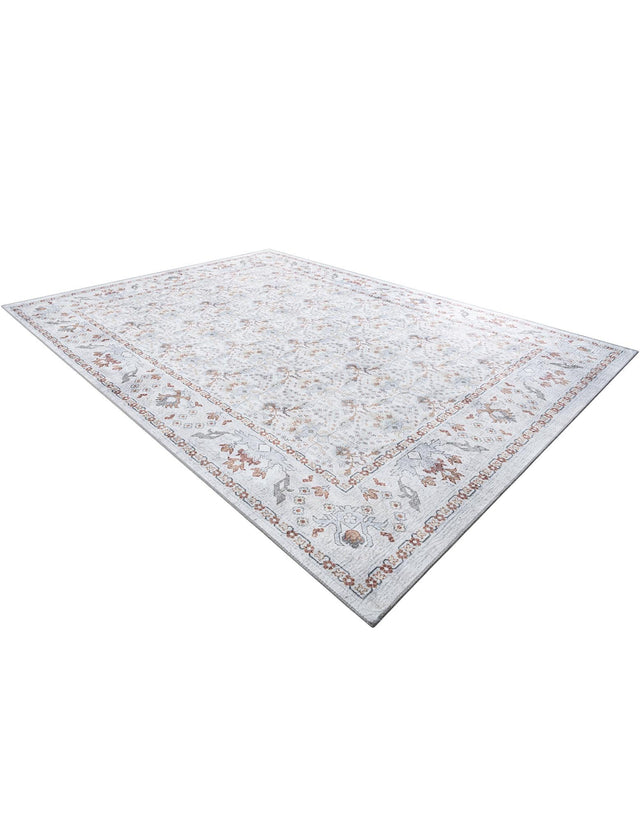 Washable Ivory 9' 5 x 13' 1 Timeless Rectangle Area Rug Easy to Clean Stain Resistant & Durable Traditional Classic Vintage Design Carpet for Sale at Rug Engine