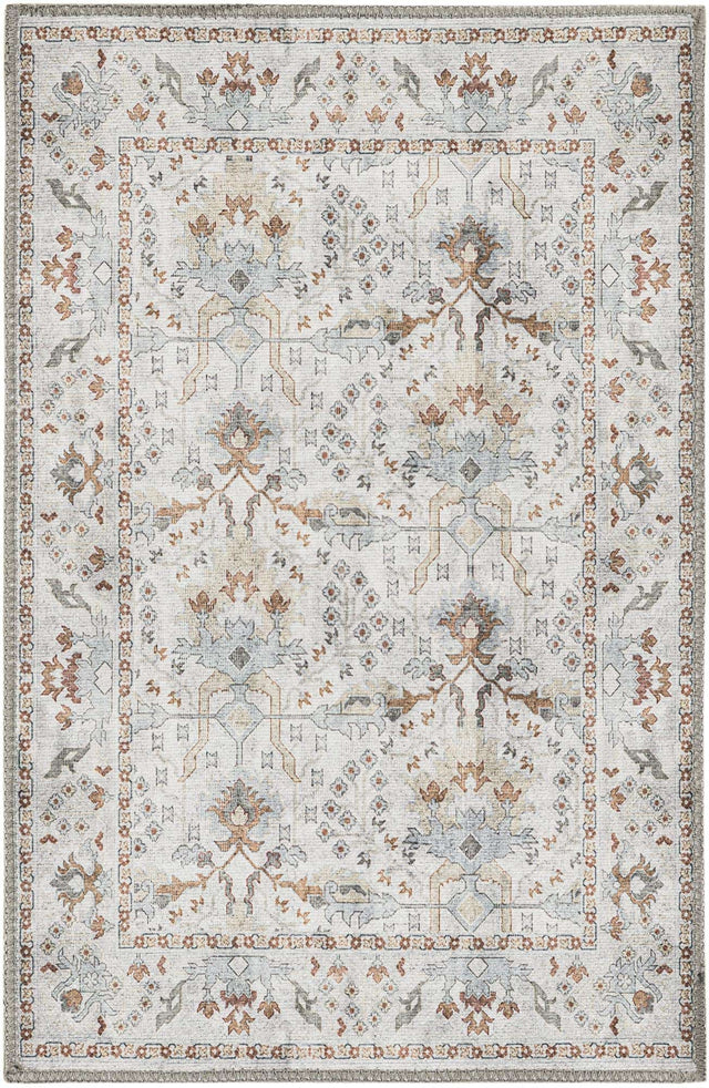 Washable Ivory 2' x 3' 1 Timeless Rectangle Area Rug Easy to Clean Stain Resistant & Durable Traditional Classic Vintage Design Carpet for Sale at Rug Engine