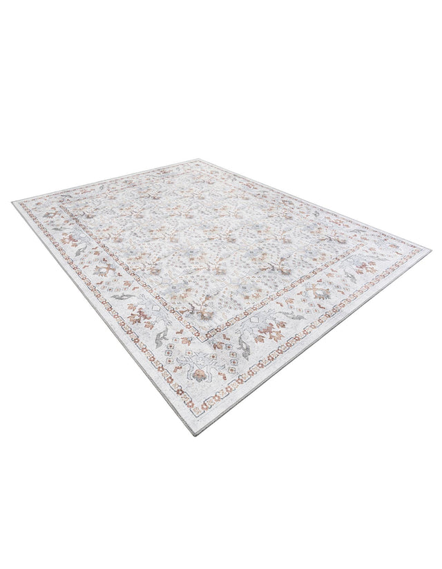 Washable Ivory 7' 10 x 10' Timeless Rectangle Area Rug Easy to Clean Stain Resistant & Durable Traditional Classic Vintage Design Carpet for Sale at Rug Engine