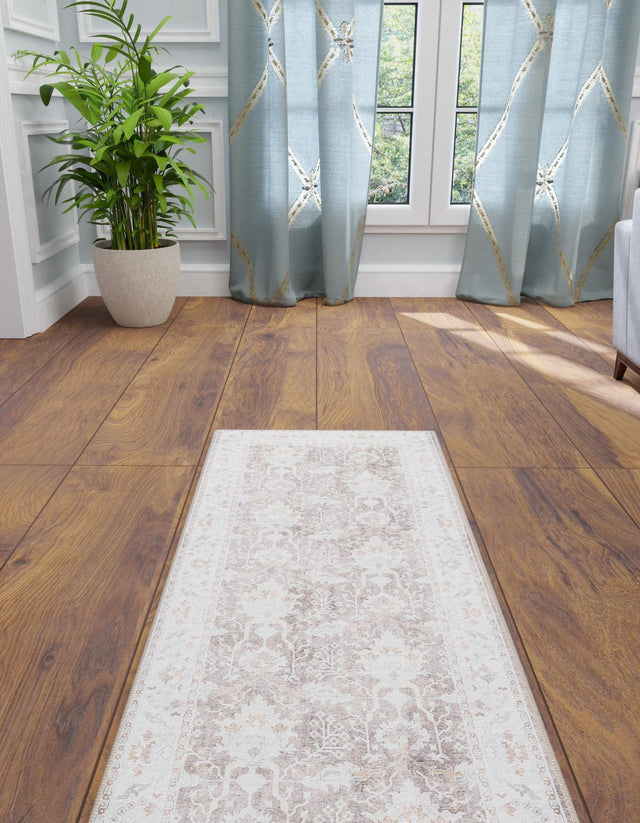 Washable Almond Brown 2' x 5' 1 Timeless Runner Area Rug Easy to Clean Stain Resistant & Durable Traditional Classic Vintage Design Carpet for Sale at Rug Engine