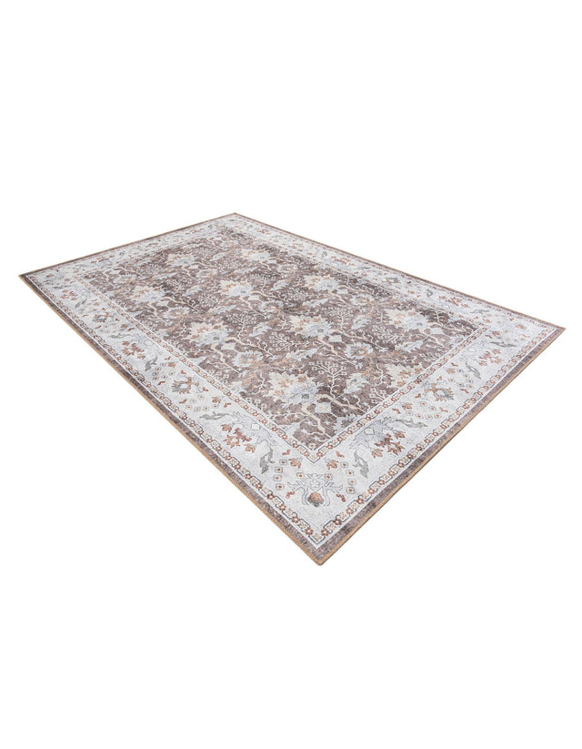Washable Almond Brown 6' 1 x 9' Timeless Rectangle Area Rug Easy to Clean Stain Resistant & Durable Traditional Classic Vintage Design Carpet for Sale at Rug Engine