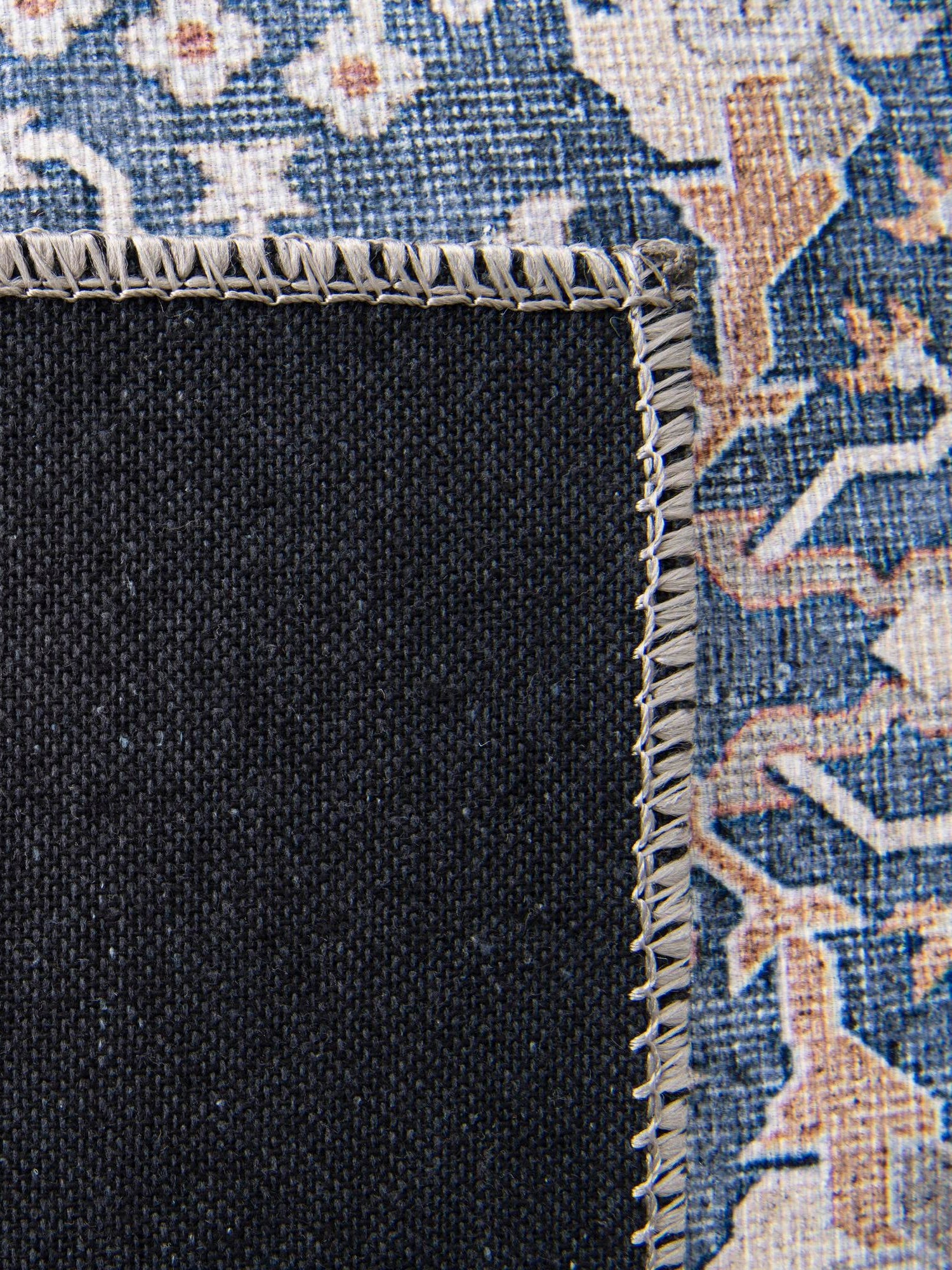 Washable Navy Blue 2' 7 x 12' Timeless Runner Area Rug Easy to Clean Stain Resistant & Durable
