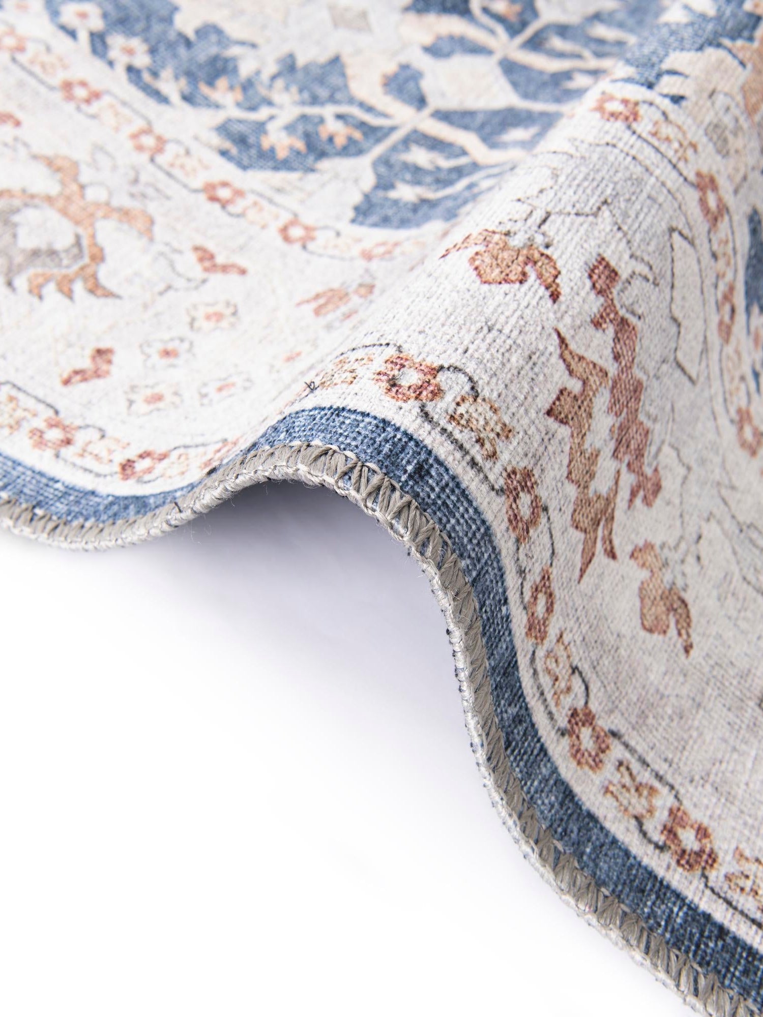 Washable Navy Blue 2' 7 x 12' Timeless Runner Area Rug Easy to Clean Stain Resistant & Durable