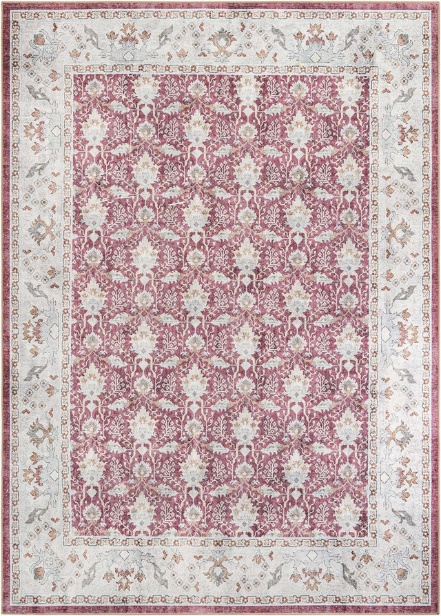 Washable Burgundy Red 9' 5 x 13' 1 Timeless Rectangle Area Rug Easy to Clean Stain Resistant & Durable Traditional Classic Vintage Design Carpet for Sale at Rug Engine
