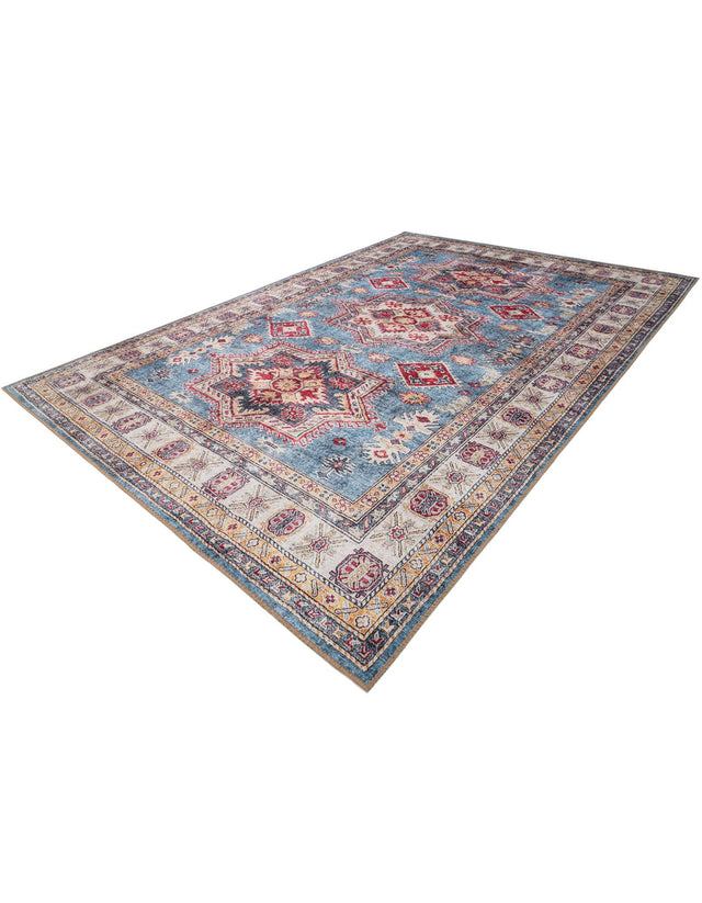 Washable Light Blue 6' 1 x 9' Timeless Rectangle Area Rug Easy to Clean Stain Resistant & Durable Traditional Classic Vintage Design Carpet for Sale at Rug Engine
