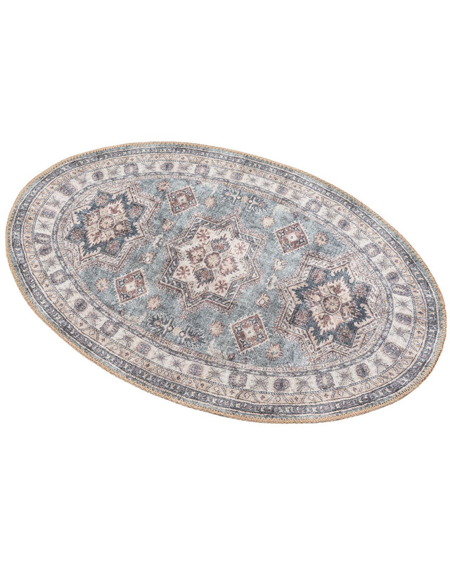 Washable Soft Green 2' x 3' 1 Timeless Oval Area Rug Easy to Clean Stain Resistant & Durable Traditional Classic Vintage Design Carpet for Sale at Rug Engine