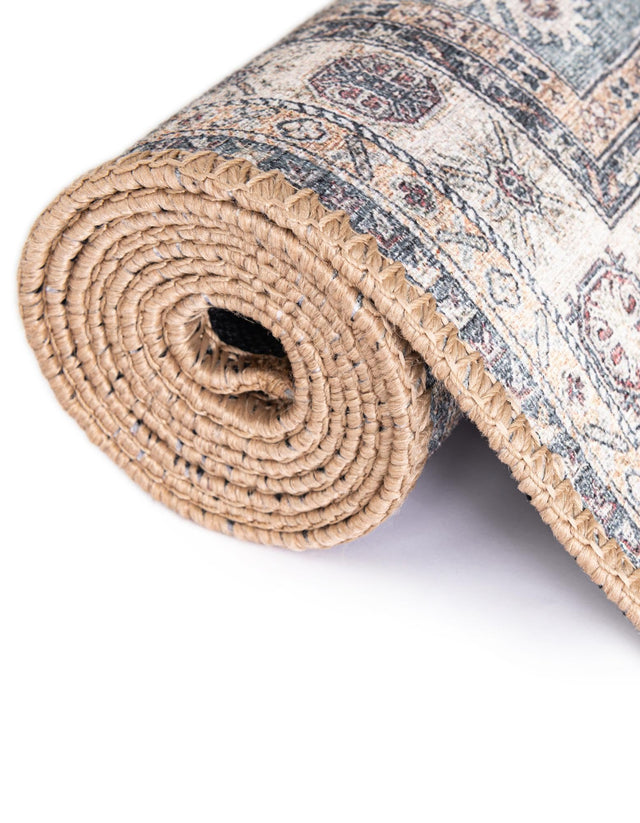 Washable Soft Green 5' 1 x 5' 1 Timeless Round Area Rug Easy to Clean Stain Resistant & Durable Traditional Classic Vintage Design Carpet for Sale at Rug Engine