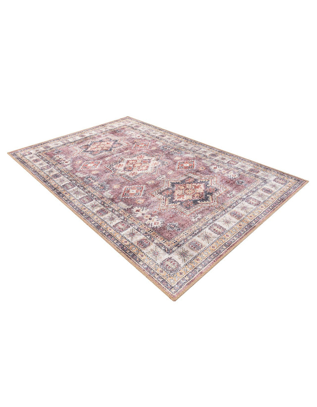 Washable Antique Rose Pink 4' 1 x 6' 1 Timeless Rectangle Area Rug Easy to Clean Stain Resistant & Durable Traditional Classic Vintage Design Carpet for Sale at Rug Engine