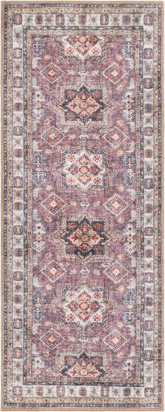 Washable Antique Rose Pink 2' x 5' 1 Timeless Runner Area Rug Easy to Clean Stain Resistant & Durable Traditional Classic Vintage Design Carpet for Sale at Rug Engine