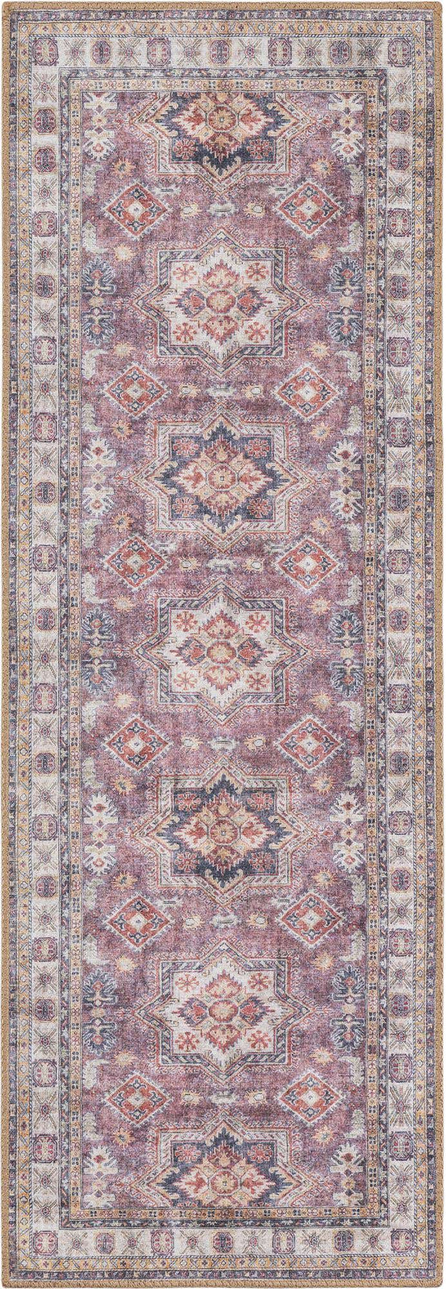 Washable Antique Rose Pink 2' x 6' 1 Timeless Runner Area Rug Easy to Clean Stain Resistant & Durable Traditional Classic Vintage Design Carpet for Sale at Rug Engine