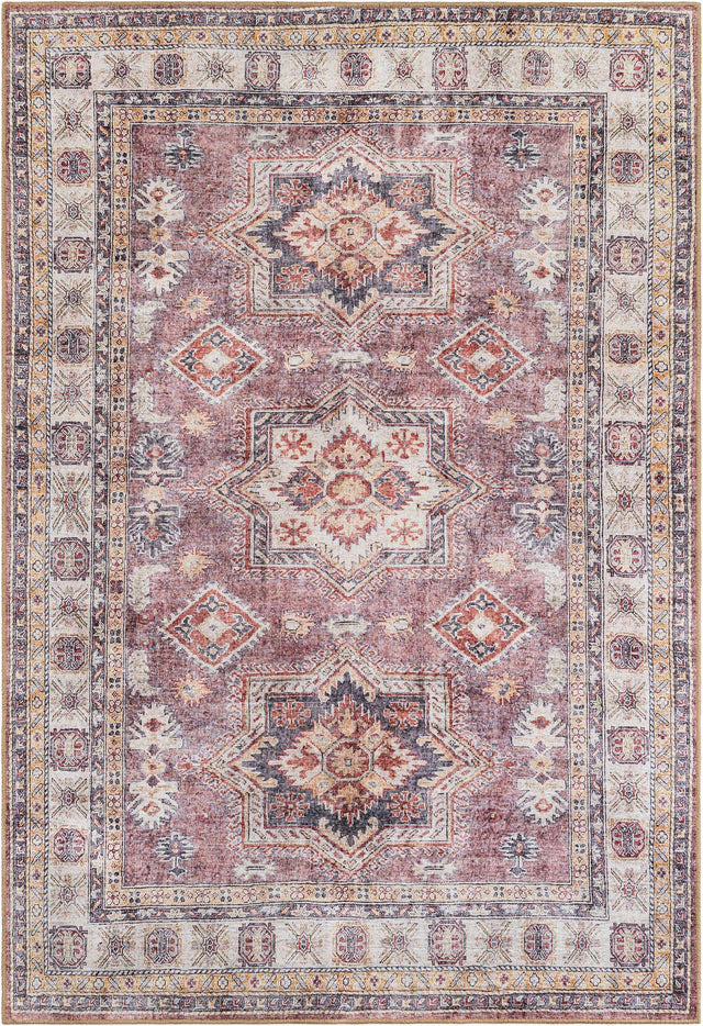 Washable Antique Rose Pink 6' 1 x 9' Timeless Rectangle Area Rug Easy to Clean Stain Resistant & Durable Traditional Classic Vintage Design Carpet for Sale at Rug Engine