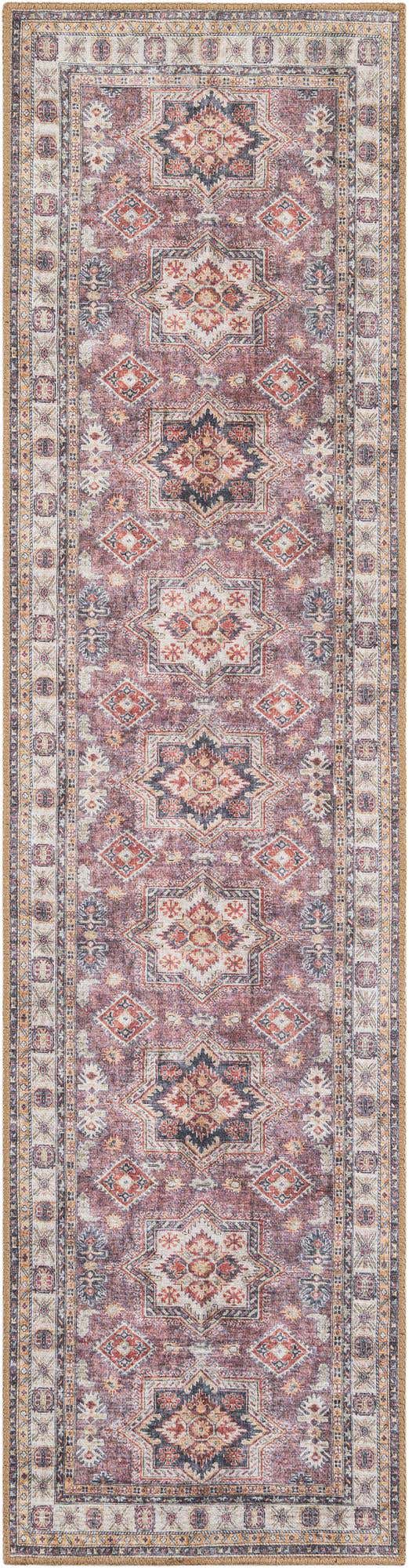 Washable Antique Rose Pink 2' x 8' Timeless Runner Area Rug Easy to Clean Stain Resistant & Durable Traditional Classic Vintage Design Carpet for Sale at Rug Engine