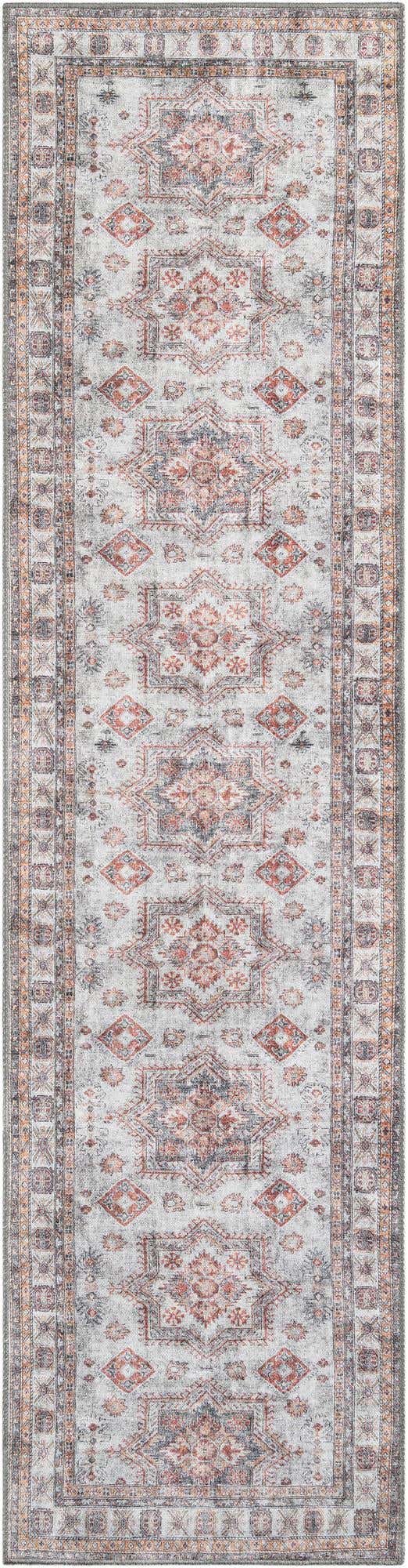 Washable Ivory 2' 7 x 10' Timeless Runner Area Rug Easy to Clean Stain Resistant & Durable Traditional Classic Vintage Design Carpet for Sale at Rug Engine