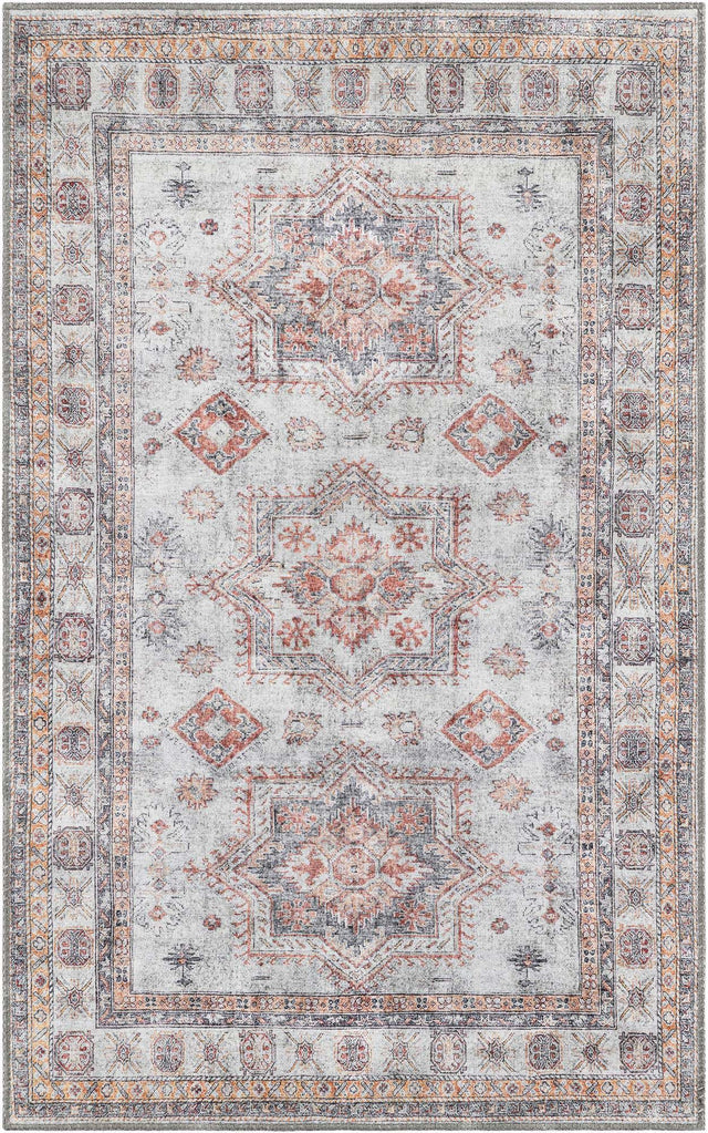 Washable Ivory 3' 6 x 5' 6 Timeless Rectangle Area Rug Easy to Clean Stain Resistant & Durable Traditional Classic Vintage Design Carpet for Sale at Rug Engine