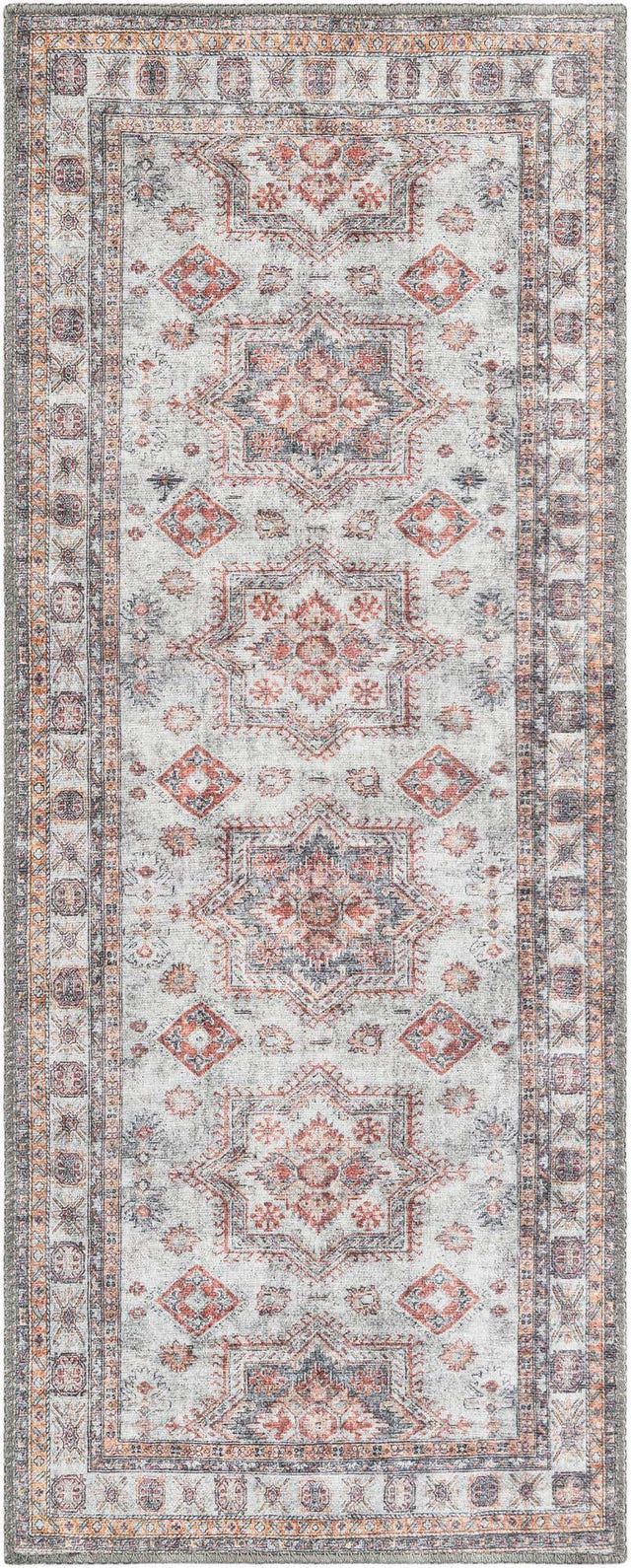 Washable Ivory 2' x 5' 1 Timeless Runner Area Rug Easy to Clean Stain Resistant & Durable Traditional Classic Vintage Design Carpet for Sale at Rug Engine