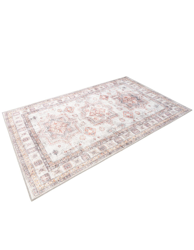 Washable Ivory 5' 1 x 8' Timeless Rectangle Area Rug Easy to Clean Stain Resistant & Durable Traditional Classic Vintage Design Carpet for Sale at Rug Engine