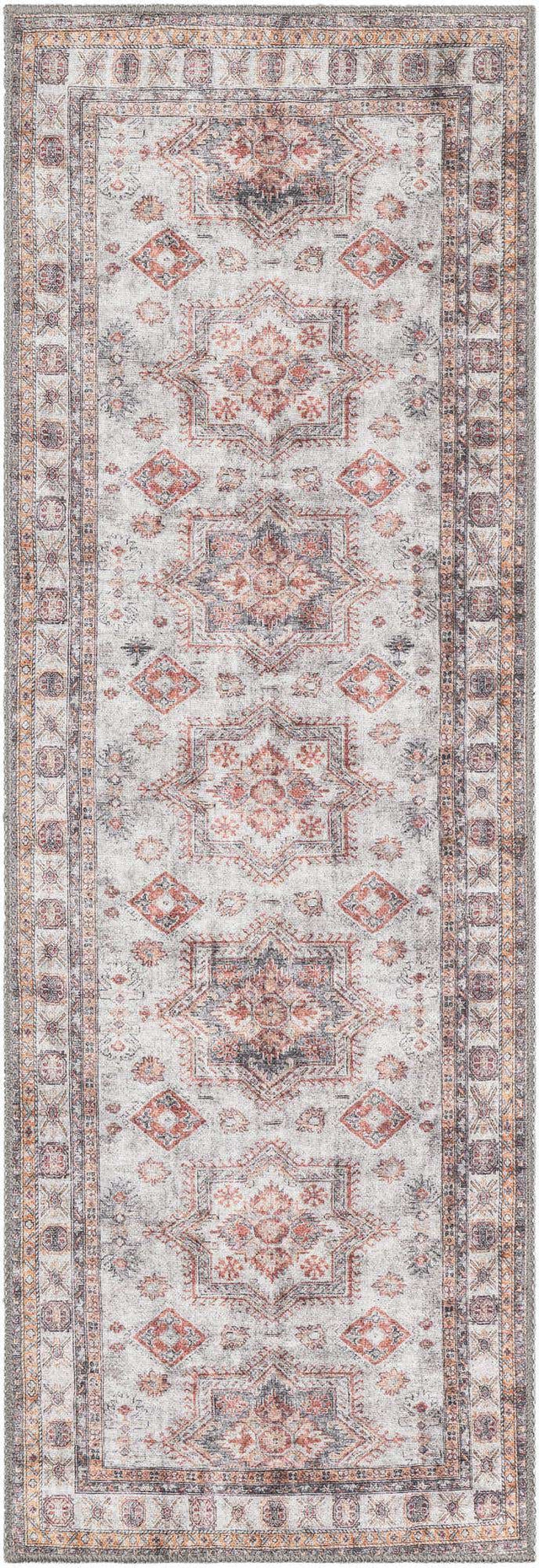 Washable Ivory 2' x 6' 1 Timeless Runner Area Rug Easy to Clean Stain Resistant & Durable Traditional Classic Vintage Design Carpet for Sale at Rug Engine