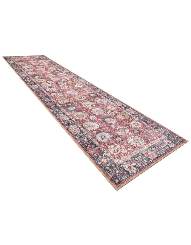 Washable Vintage Red 2' 7 x 10' Timeless Runner Area Rug Easy to Clean Stain Resistant & Durable Traditional Classic Vintage Design Carpet for Sale at Rug Engine