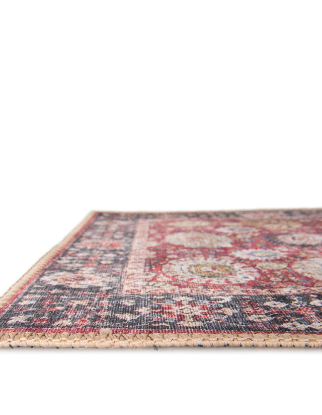 Washable Vintage Red 7' 10 x 10' Timeless Rectangle Area Rug Easy to Clean Stain Resistant & Durable Traditional Classic Vintage Design Carpet for Sale at Rug Engine
