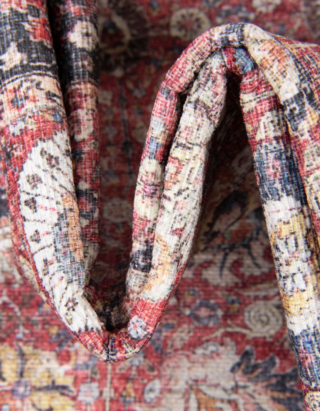 Washable Vintage Red 2' x 5' 1 Timeless Runner Area Rug Easy to Clean Stain Resistant & Durable