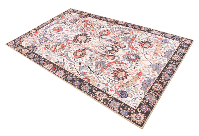 Washable Ivory 5' 1 x 8' Timeless Rectangle Area Rug Easy to Clean Stain Resistant & Durable Traditional Classic Vintage Design Carpet for Sale at Rug Engine