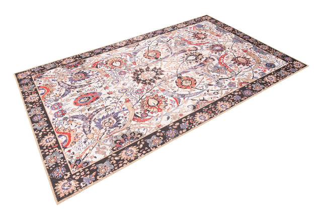 Washable Ivory 5' 1 x 8' Timeless Rectangle Area Rug Easy to Clean Stain Resistant & Durable Traditional Classic Vintage Design Carpet for Sale at Rug Engine