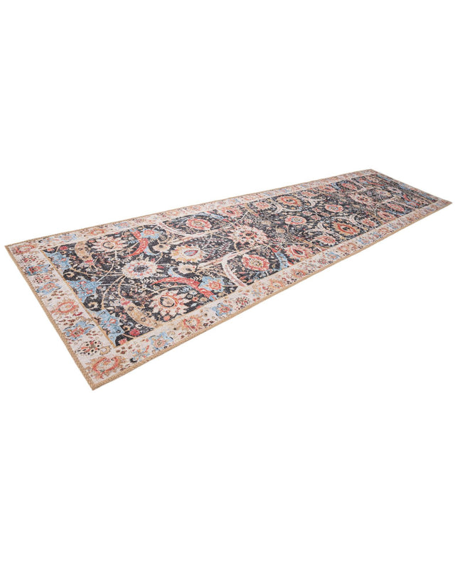 Washable Black 2' 7 x 10' Timeless Runner Area Rug Easy to Clean Stain Resistant & Durable Traditional Classic Vintage Design Carpet for Sale at Rug Engine